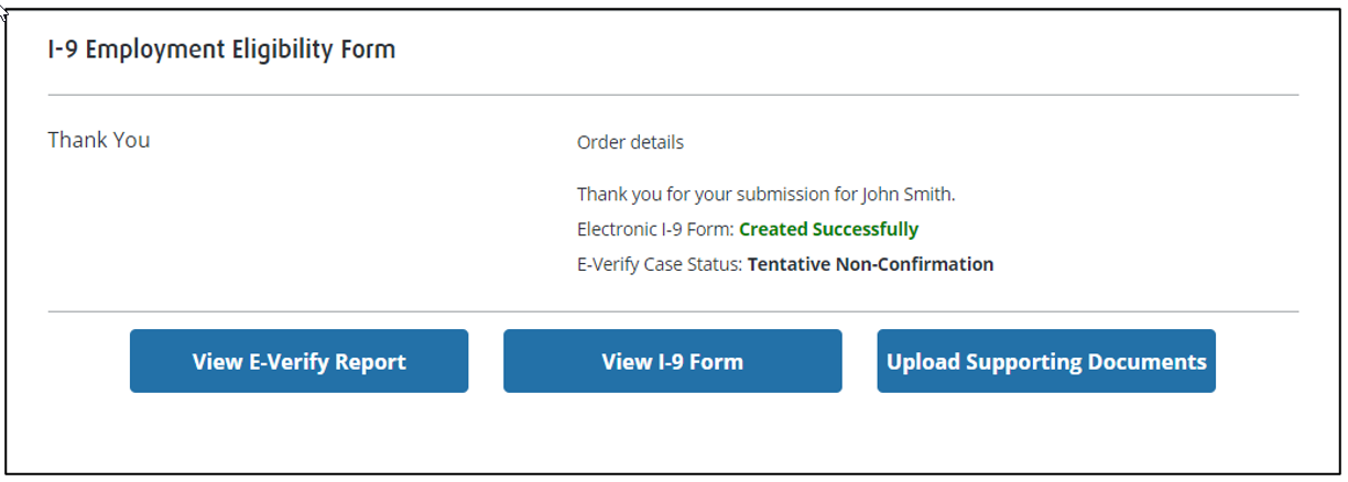 Section 2 Completion Confirmation Screen